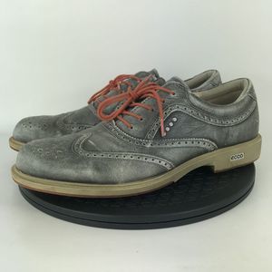 Ecco Tour Hybrid HydroMax Leather Wingtip Oxford Golf Shoes EU 44 Men's Size 10